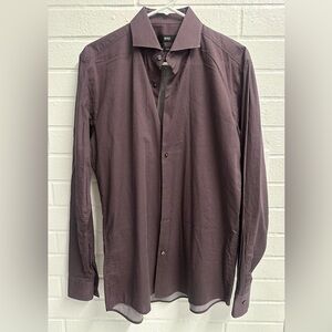 Hugo Boss men's long-sleeved shirt, size 39, brown